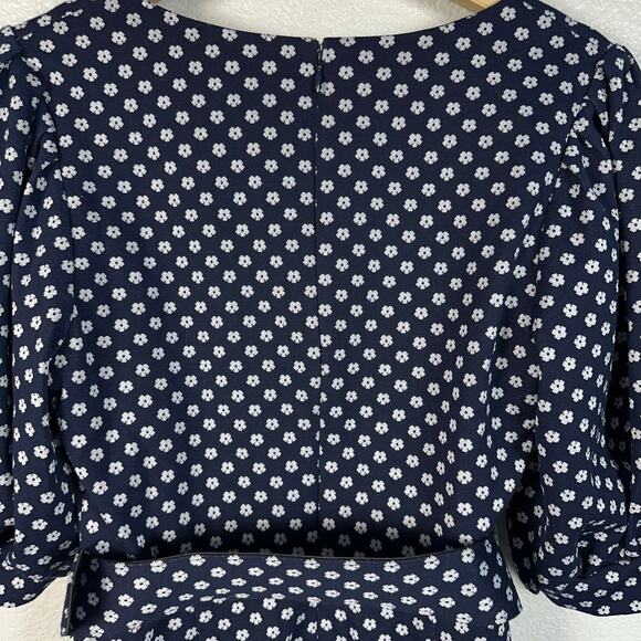 Hutch NWT by Anthropologie Women’s Jenessa Floral Flounce Mini Dress Navy Blue 8 - Picture 9 of 16